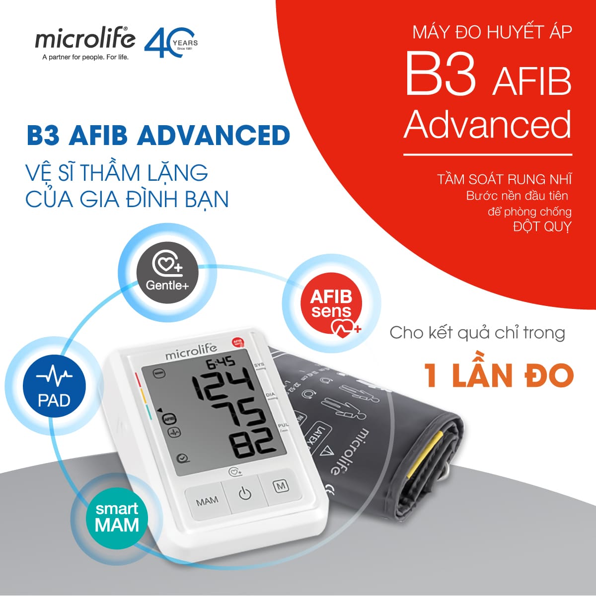 B3 AFIB Advanced - Máy đo huyết áp bắp tay