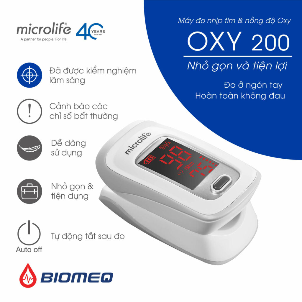 Tính năng nổi bật áy đo nồng độ Oxy trong máu OXY 200